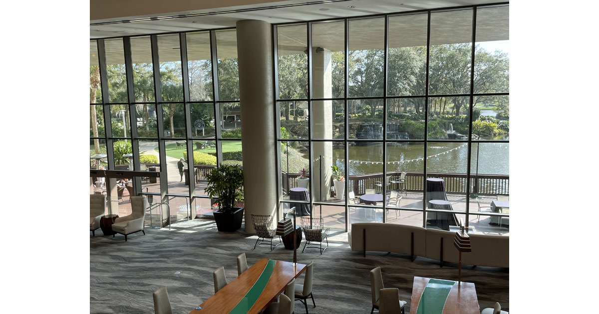 View from inside TPC Sawgrass clubhouse