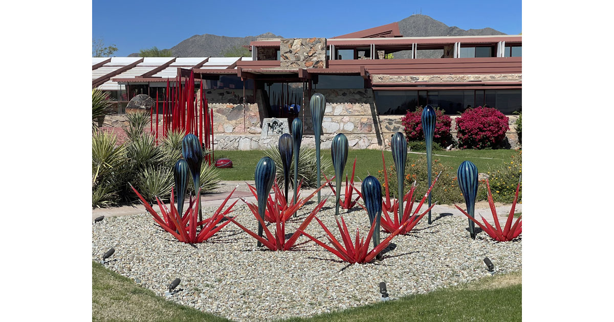 Chihuly's Black Saguaros and Scarlet Icicles