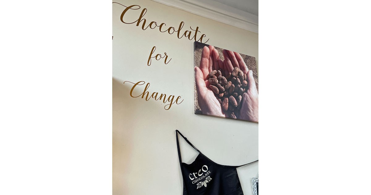 Creo Chocolate's motto is Real Chocolate, Real Relationships, Real Change