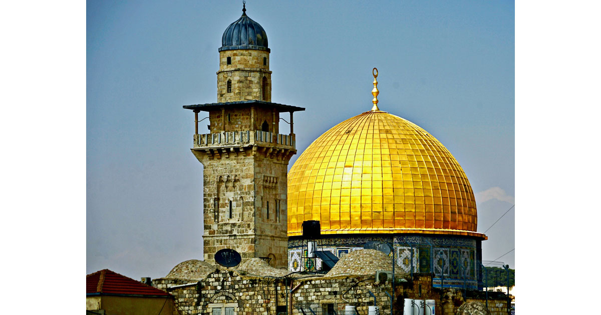 Dome of the Rock – stunning and laced with meaning – is visible from the Wailing Wall.