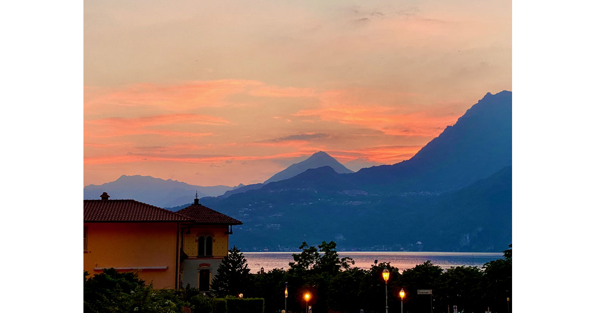 Lake Como sunset view from Varenna Guest House - C Scott Kendall