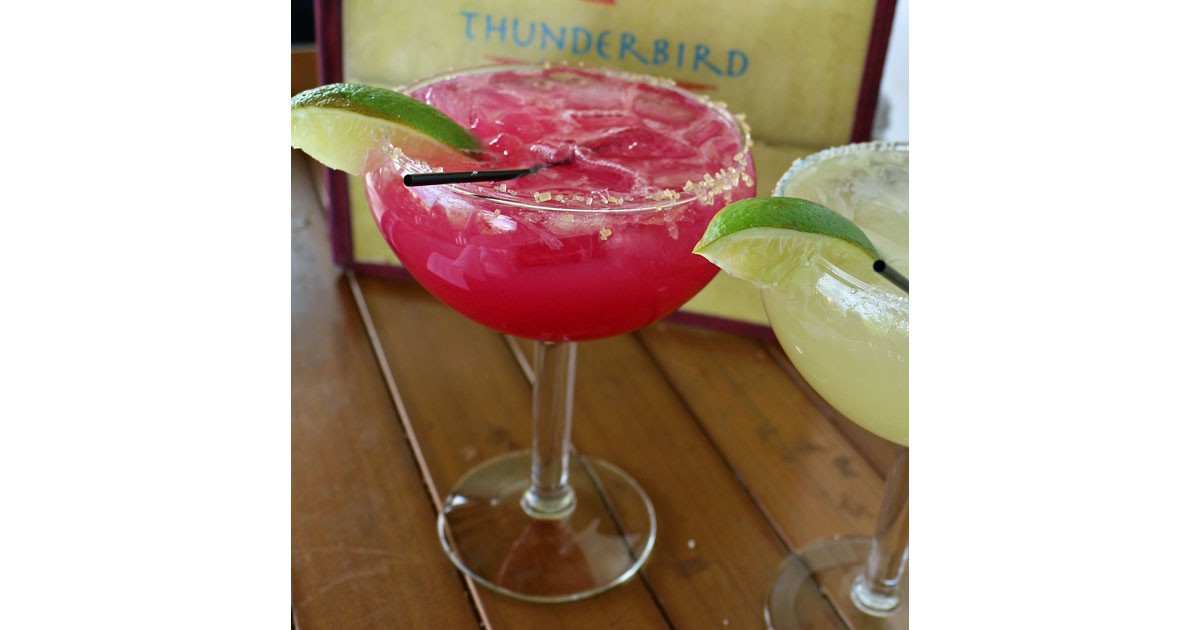 Prickly Pear and House Margarita at Thunderbird Bar & Grill