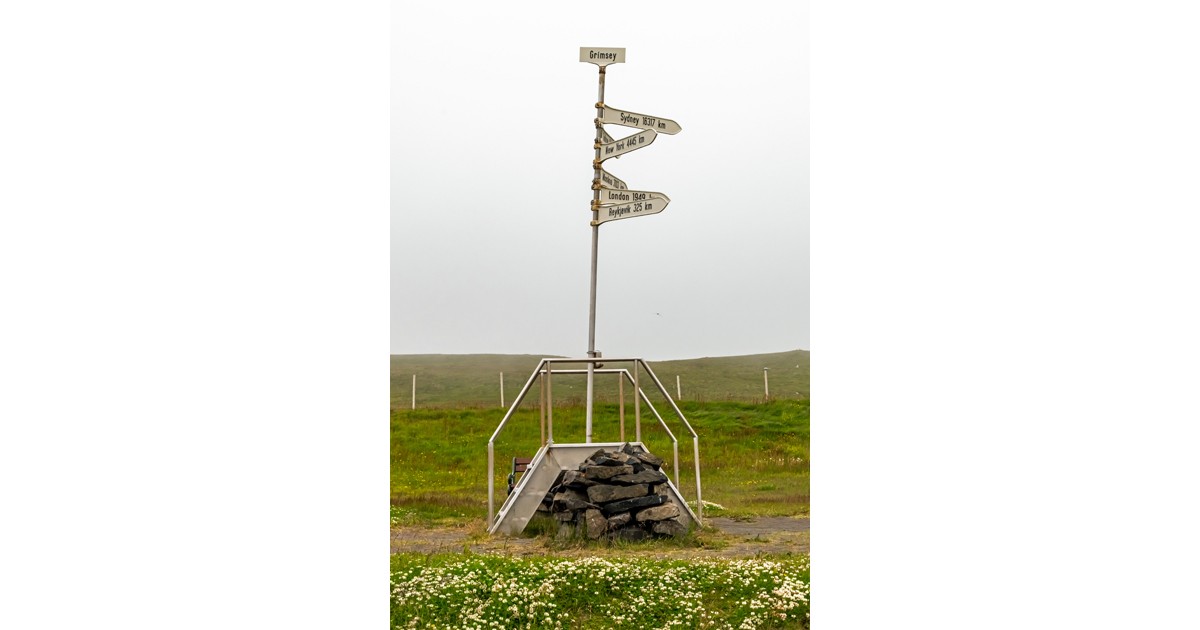 The Arctic Circle marker on the island of Grimsey