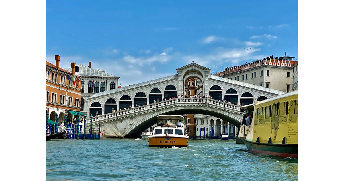 Venice Rialto Bridge from gondola - C Scott Kendall 
