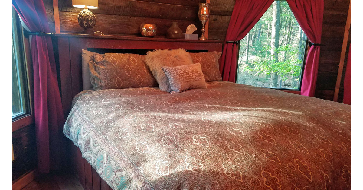 One of their beautiful handcrafted cabins. Photo: Mary Farah