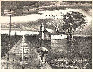 Rain - Georges Schreiber Lithograph